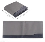 Solid leather, RFID protected bi-fold wallet for men, featuring 4 card slots, 1 ID window, cash compartments, and coin pocket - Indian designer brand