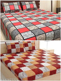 Microfiber printed bed sheets & pillow covers set, durable and soft, elegant design, ideal for summer, KHWAISH HANDLOOMS