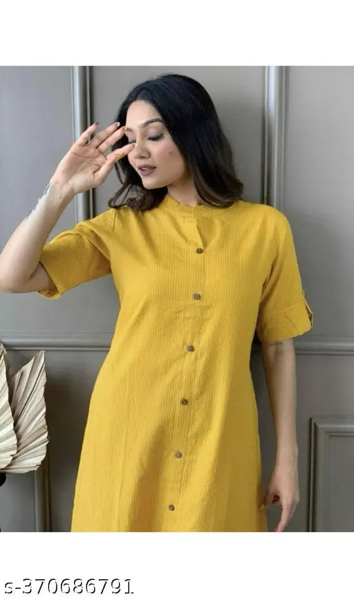 Cotton women's kurta set with palazzos, solid net, short sleeves, best fabric quality