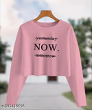 Cotton printed crop top & tunic set, long sleeves, round neck, biowash fabric for women's best fashion under 300 (India)