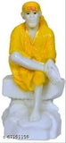 Yellow marble SAI Baba statue decorative showpiece for home, office, or temple decoration