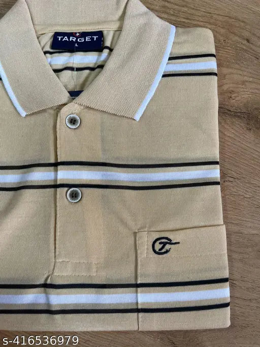 Striped cotton polo t-shirts for boys and men, pack of 2 - versatile, comfortable, classic stripe design with pockets