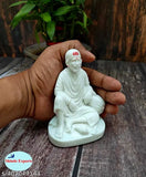 Marble Shirdi Saibaba Idol, Size 11x8x7cm, for Car Dashboard
