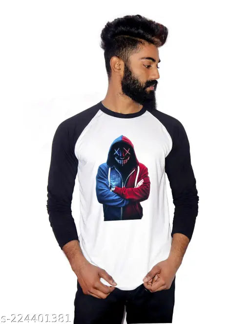 Hacker T-shirt, long sleeves, polycotton, printed design. Comfortable clothing for all seasons, India origin