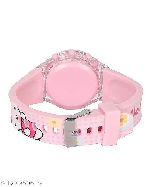 Glowing digital Hello Kitty watch with disco music & lights, free size, India origin - perfect kids' birthday return gift
