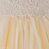 Golden net self-design dress for 2-3 year old girls, perfect for parties