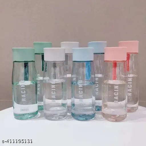 Multicolor portable, leak-proof, clear plastic water bottles with rubber rope – ideal for fridge, office, sports, school, gym use. BPA-free and available in packs of 2