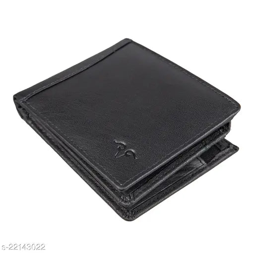 Solid leather trendy wallet, free size (12cm x 9cm), handcrafted from India