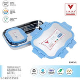 Stainless Steel VIRTUE HOMEWARE Lunch Box Set (850 ML) - Red, Blue, Green. Durable, leak-proof, and easy to clean, perfect for office or school travel picnics