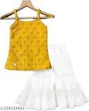 Digital printed crepe cotton kids lehengha choli, floral design in various sizes from 2-11 years old, India origin