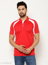 Polyester short sleeve men's solid T-shirt, S - XXL sizes, made in India