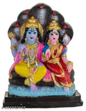 Polymer unbreakable Lord Vishnu Laxmi idol handicraft statue with Sheshnaag, meticulously handcrafted Indian spiritual pooja figurine
