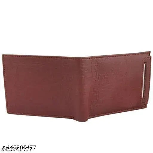 Brown PU Casual Trendy Men's Wallet (5 card slots), sleek design for daily use, ideal gift for men