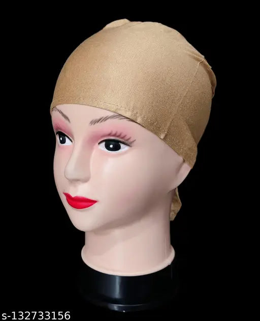 Solid cotton canvas Muslim Women under-hijab caps (Pack of 5), Indian head wrap combo