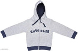 Cotton kids printed hoodie in grey melange, Luke & Lilly brand, long sleeves, size 2-3 years