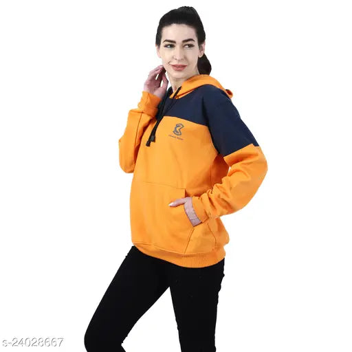 Indian-made cotton blend full sleeve hoodie with kangaroo pocket, urban styling for trendy women's wear