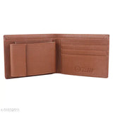 Brown faux leather men's wallet with 10 card slots, 2 secret compartments, and coin pocket. Durable, well-designed accessory for organizing cards and money. Indian-made, high-quality PU leather