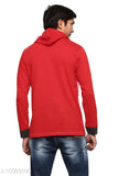 Cotton blend striped hoodie for men by GENTINO, long-sleeved, printed net pattern