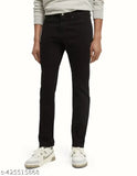 Koetler men's slim black stretchable jeans, dyed/washed denim for a normal hand or machine wash