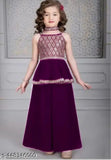 Gold tiny embroidered Sarara crepe dress, intricate embroidery on solid crepe background, 6-13 years, Indian craftsmanship
