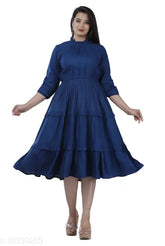 Rayon three-quarter sleeve solid top, Indian fashion for sizes S-XXL