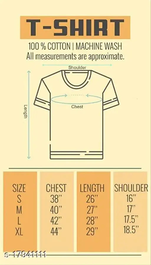 Mustard-colored cotton half round neck t-shirt for men, short sleeves, solid design by TIC, size S, M, L, XL - Made in India