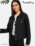 Cotton three-quarter sleeve solid girls jacket, trendy fashion for women in S, M, L, XL sizes, made in India