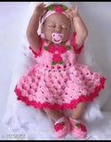 Pink wool net best selling kids set, featuring 1-2 years clothing for baby in pink