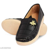 Soft synthetic leather, stylish formal heel ballerinas for women - non-fatigue, non-slippery belly shoes on office desk