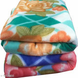 Double printed fleece blanket pack of 2 - soft, warm polyester blankets for cozy comfort, free size (100 x 90 inches), Indian origin