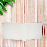 Solid faux leather wallet, 2 compartments, free size (11x10 cm), men's and women's bi-fold accessory
