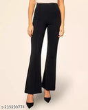 Trendy women's solid polycotton, relaxed fit trousers (pack of 2), available in sizes 28-36. Perfect for everyday style and casual wear