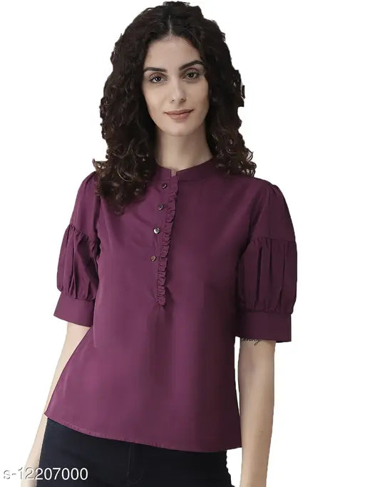 Aubergine solid top, women's fashion from Style Quotient, made in India