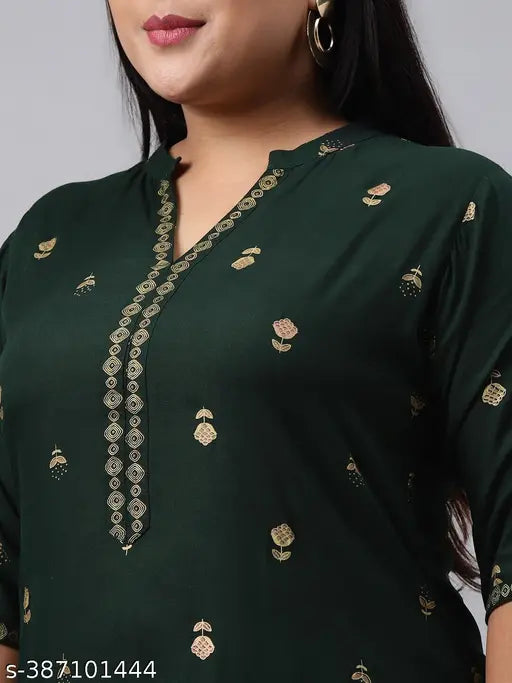 Beautiful printed rayon fabric Kurta Palazo Set for Women - 100% Rayon, three-quarter sleeves, Indian origin