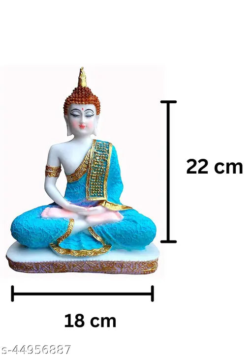 Blue White GOLDILUXE Gautam Buddha statue, decorative showpiece for home or study room