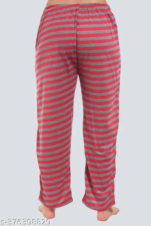 Fleece net printed pyjamas, free size, Indian-origin women's sleepwear