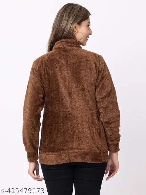 Lo G Lo winter wear polycotton zipper sweatshirt, long sleeves, women's casual style, printed net design, India origin