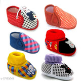 Soft fabric kids shoes, pack of 6 in assorted sizes: 6-9 months (11in), 0-4 months (10in), 9-12 months (11in), 10-12 months (11.5in) - Indian origin