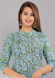 Rayon printed kurti, three-quarter sleeves, Shri Shyam clothing, Indian rayon kurti