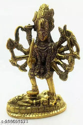 Brass sculpture of Kali Maa, Mahakali figurine, 14cm tall decorative showpiece for Navratri celebrations