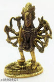 Brass sculpture of Kali Maa, Mahakali figurine, 14cm tall decorative showpiece for Navratri celebrations