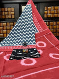 Stylish mulmul saree with printed blouse and net detail, free size from India