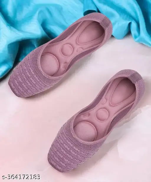 Stylish mesh juttibellyloafers for women, textured boat shoes with ankle loop in multiple sizes. Indian-made TROXY footwear