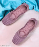 Stylish mesh juttibellyloafers for women, textured boat shoes with ankle loop in multiple sizes. Indian-made TROXY footwear