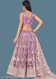 Silk semi-stitched lehenga choli, embroidered in taffeta satin, for girls aged 6-14 years, machine washable Indian ethnic wear