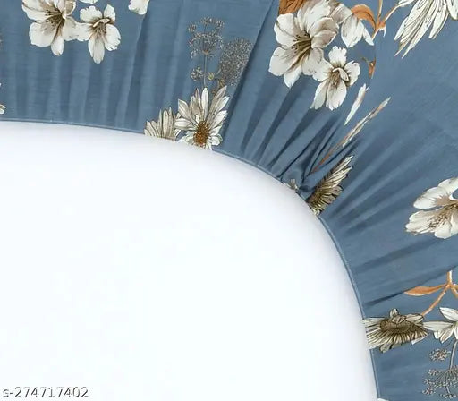 White cotton double bedsheet with two pillow covers, 72x78x8 inches drop, elastic fitted for summer, made in India