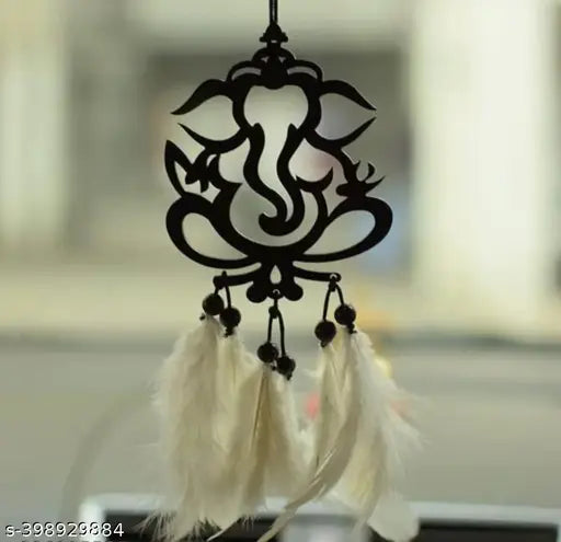 Vibrant white handmade Dream Catcher, traditional car hanging art for outdoor/bedroom decor