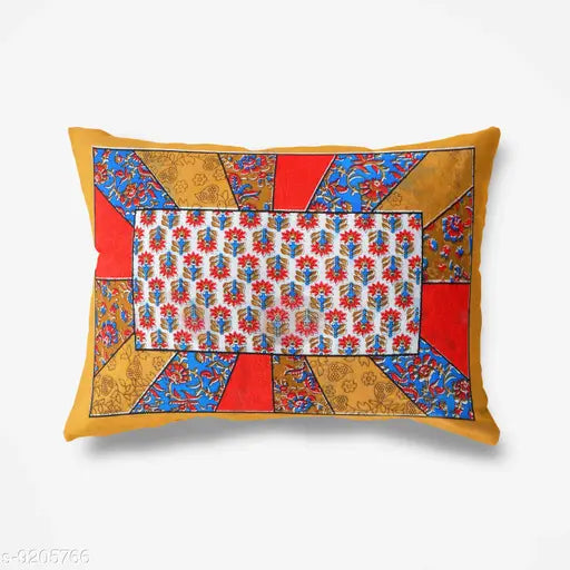 Brown cotton pillow covers, set of 2 for queen size bed, handmade in India