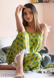Rayon printed classy night suit for women, short-sleeved rayon pyjamas set with intricate print, available in M, XL, and XXL sizes