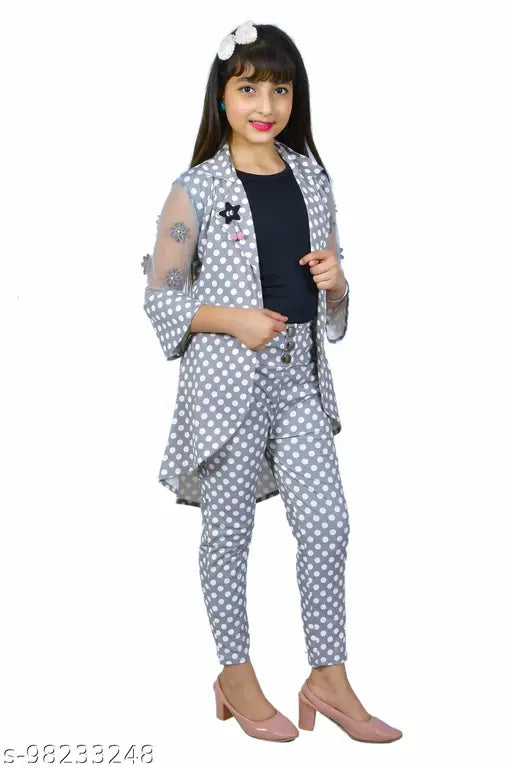 Cotton blend Western maxi three-quarter sleeve printed dress set, ideal for birthday or other celebrations. Solid/plain style with juri fabric for comfort and stretchability. Made in India